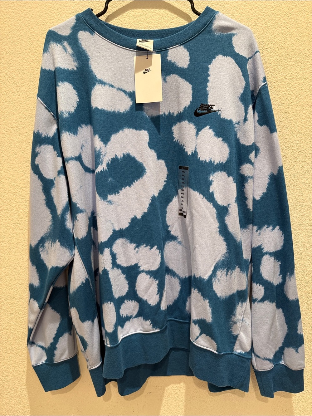 Nike Teal & White Tie-Dye Crew Sweatshirt